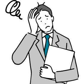 困った顔の支配人